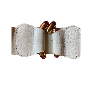 Vintage 1980s stretchy off-white belt retro